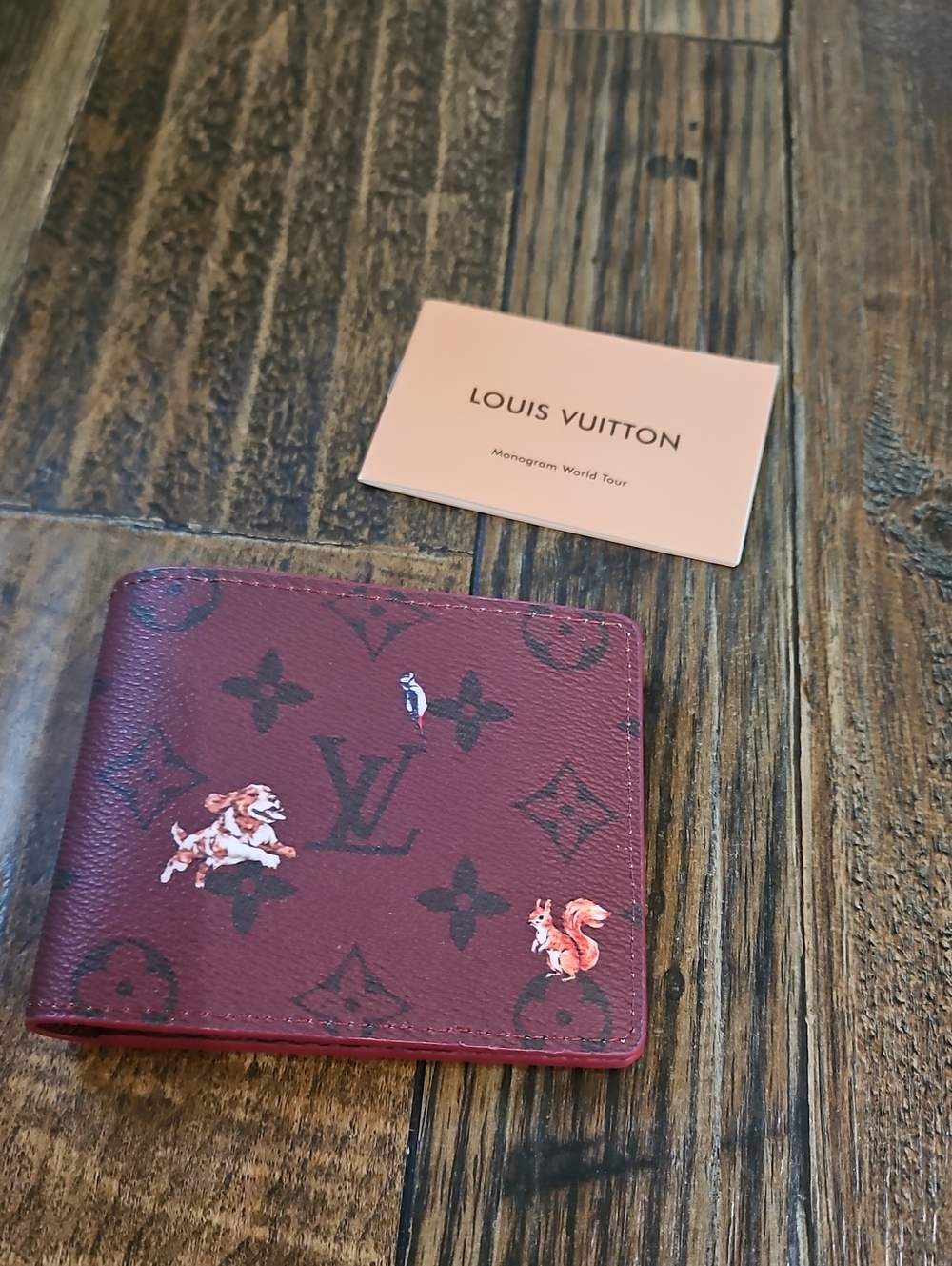 Louis Vuitton Berry Monogram Card Holder Wallet with Animal Motifs